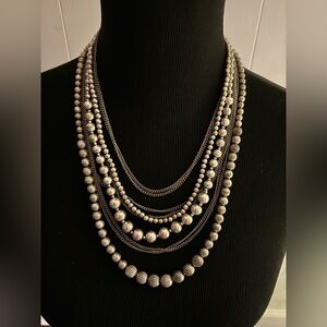 Multi-Strand Beaded Statement Necklace